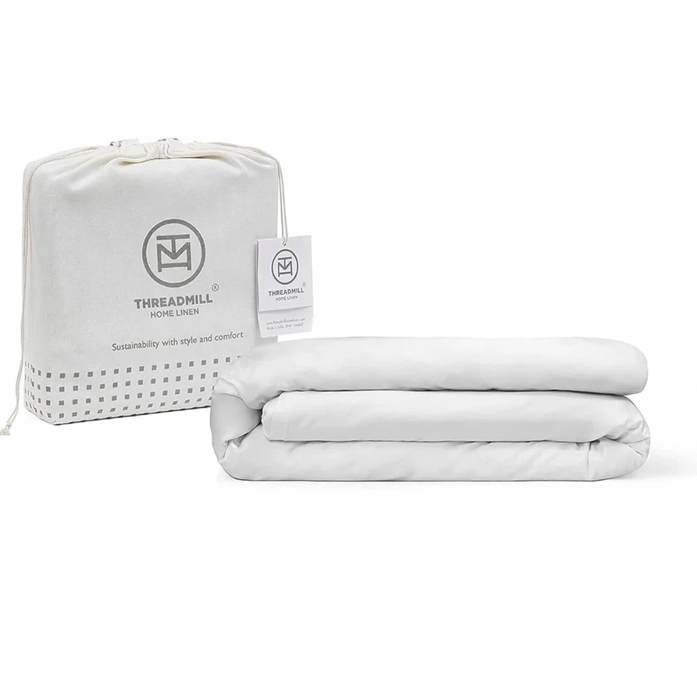 Threadmill White Cotton Duvet Cover King size